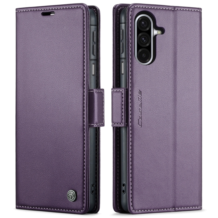 

For Samsung Galaxy A26 CaseMe 023 Butterfly Buckle Litchi Texture RFID Anti-theft Leather Phone Case(Purple)