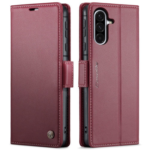 For Samsung Galaxy A56 CaseMe 023 Butterfly Buckle Litchi Texture RFID Anti-theft Leather Phone Case(Red)