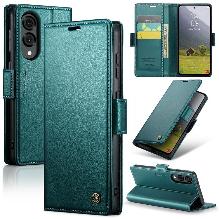 

For Samsung Galaxy S25 Edge 5G CaseMe 023 Butterfly Buckle Litchi Texture RFID Anti-theft Leather Phone Case(Green)