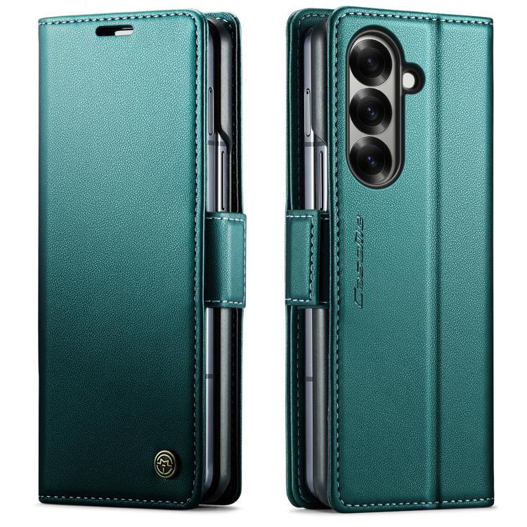

For Samsung Galaxy Z Fold7 CaseMe 023 Butterfly Buckle Litchi Texture RFID Anti-theft Leather Phone Case(Green)