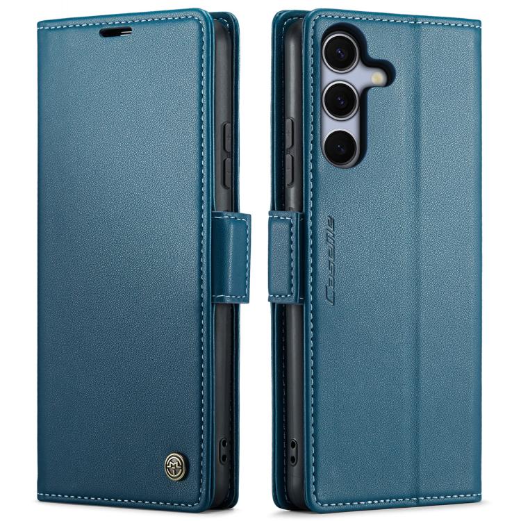 

For Galaxy S25 FE 5G CaseMe 023 Butterfly Buckle Litchi Texture RFID Anti-theft Leather Phone Case(Blue)