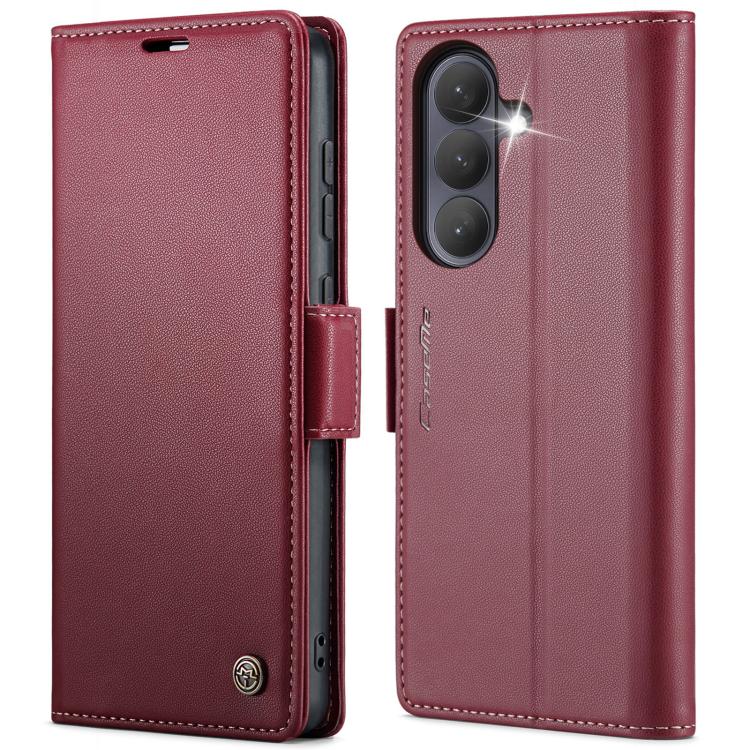 

For Samsung Galaxy S26+ 5G CaseMe 023 Butterfly Buckle Litchi Texture RFID Anti-theft Leather Phone Case(Red)