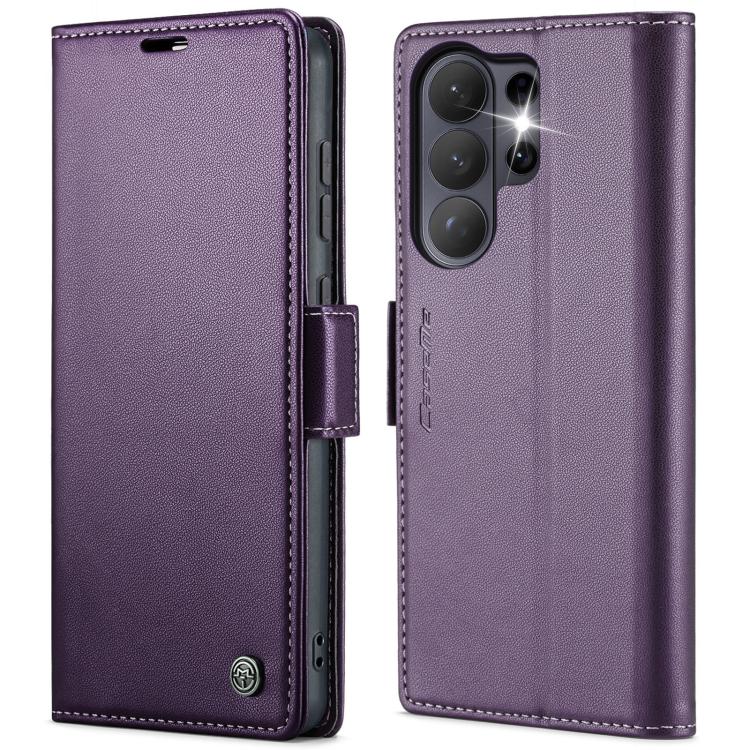 

For Samsung Galaxy S26 Ultra 5G CaseMe 023 Butterfly Buckle Litchi Texture RFID Anti-theft Leather Phone Case(Purple)