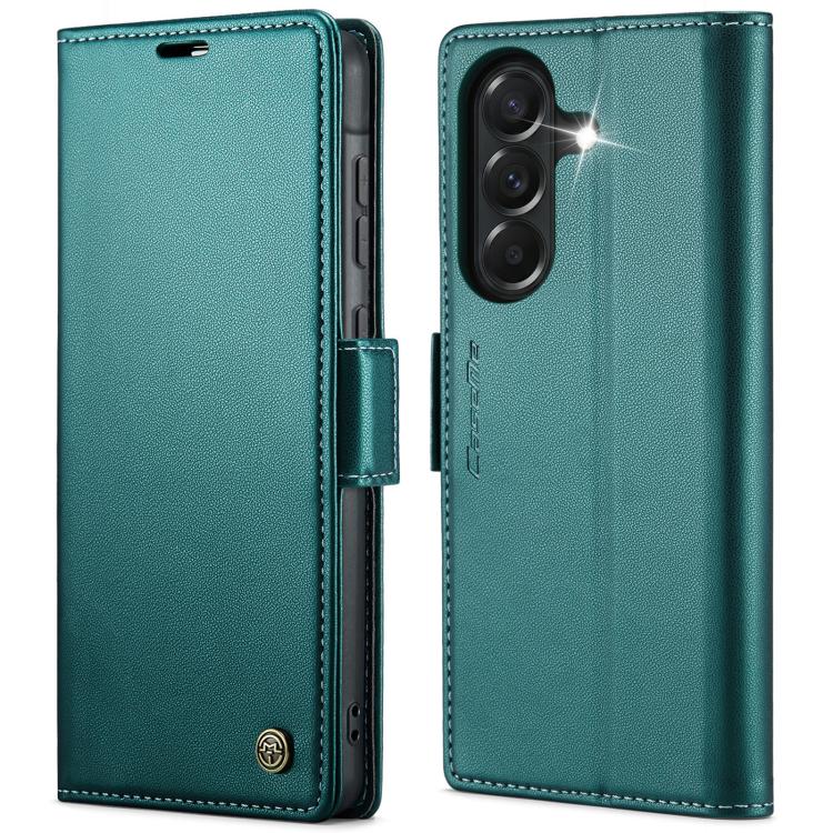 

For Samsung Galaxy A37 5G CaseMe 023 Butterfly Buckle Litchi Texture RFID Anti-theft Leather Phone Case(Green)
