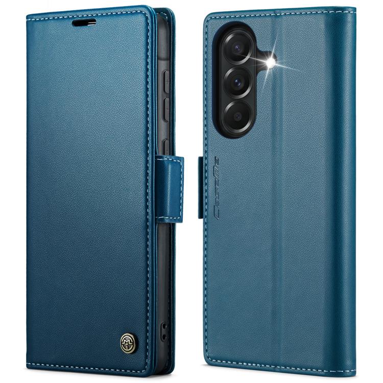 For Galaxy A37 5G CaseMe 023 Butterfly Buckle Litchi Texture RFID Anti-theft Leather Phone Case(Blue)
