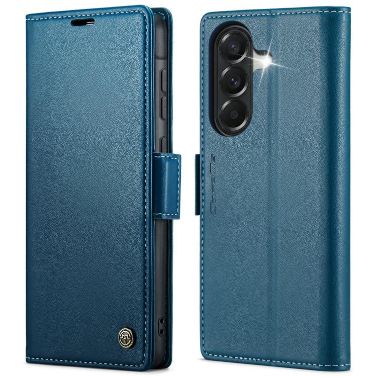 

For Samsung Galaxy A57 5G CaseMe 023 Butterfly Buckle Litchi Texture RFID Anti-theft Leather Phone Case(Blue)