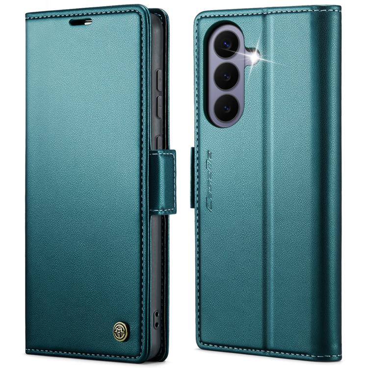 For Galaxy S26 FE 5G CaseMe 023 Butterfly Buckle Litchi Texture RFID Anti-theft Leather Phone Case(Green)