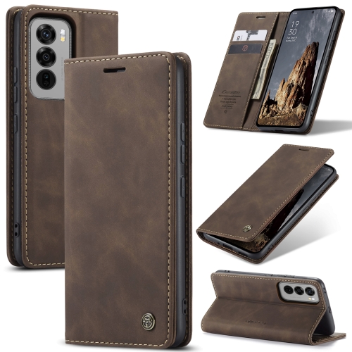 

For OPPO Reno12 Pro 5G Global CaseMe 013 Multifunctional Horizontal Flip Leather Phone Case(Coffee)