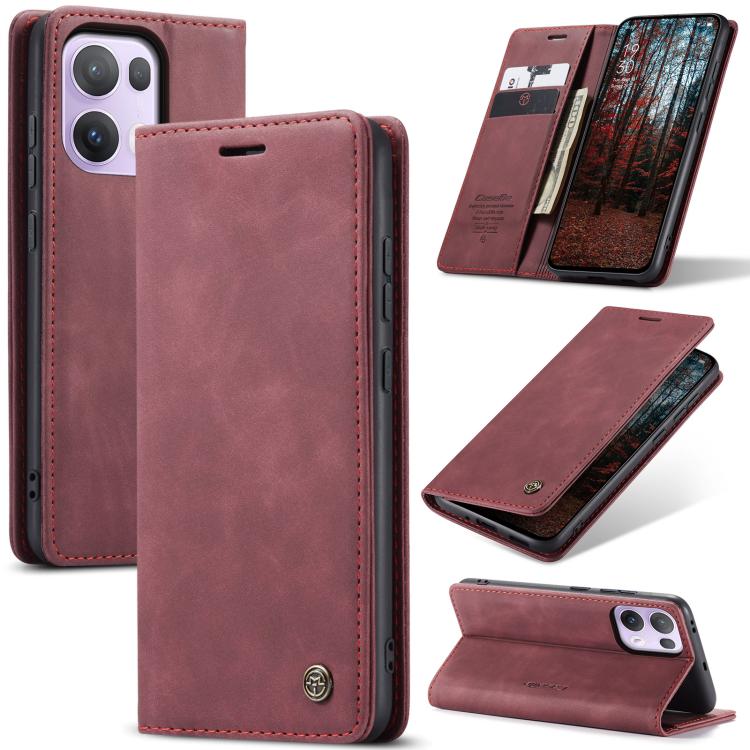 

For OPPO Reno13 Pro Global CaseMe 013 Multifunctional Horizontal Flip Leather Phone Case(Red)