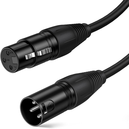 

5m XLR Microphone Cable, XLR Male to XLR Female Balanced 3 Pin Mic Cables, Black