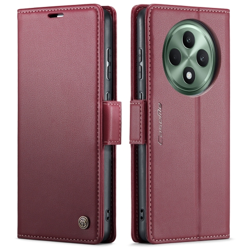 

For OPPO Reno12 F /12 FS 5G CaseMe 023 Butterfly Buckle Litchi Texture RFID Anti-theft Leather Phone Case(Red)