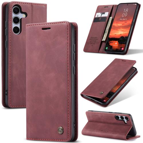 

For Samsung Galaxy S25+ 5G CaseMe 013 Multifunctional Horizontal Flip Leather Phone Case(Red)