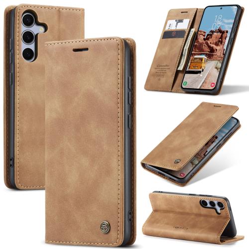 

For Samsung Galaxy S25 5G CaseMe 013 Multifunctional Horizontal Flip Leather Phone Case(Brown)