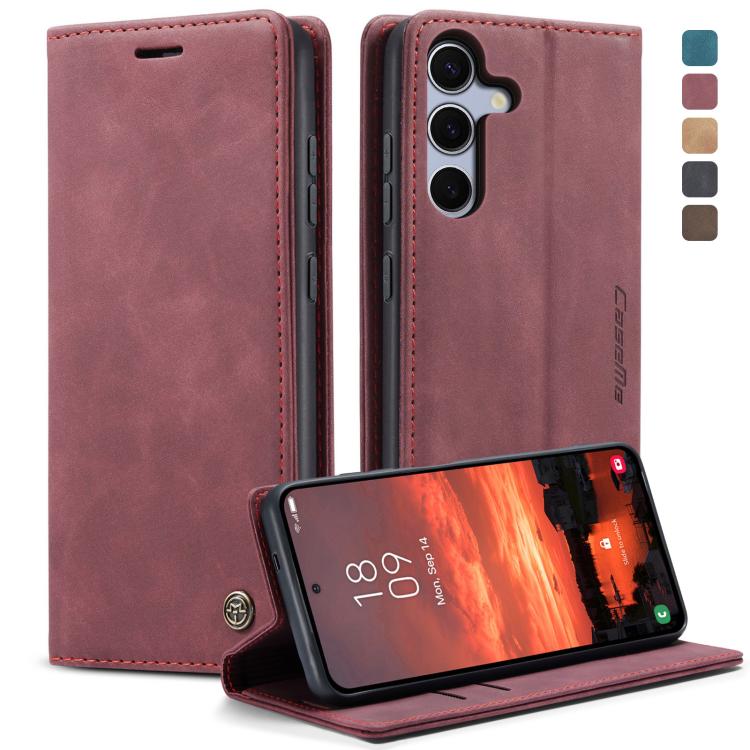 

For Samsung Galaxy S25 5G CaseMe 013 Multifunctional Horizontal Flip Leather Phone Case(Red)