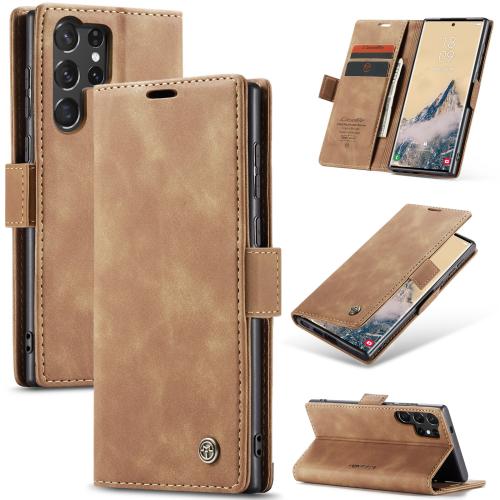 

For Samsung Galaxy S25 Ultra 5G CaseMe 013 Multifunctional Horizontal Flip Leather Phone Case(Brown)