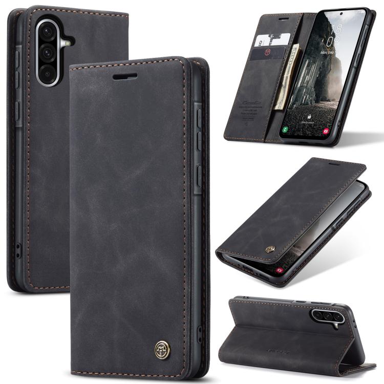 

For Samsung Galaxy A56 CaseMe 013 Multifunctional Horizontal Flip Leather Phone Case(Black)