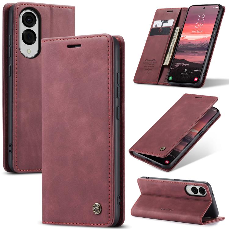 

For Samsung Galaxy S25 Edge 5G CaseMe 013 Multifunctional Horizontal Flip Leather Phone Case(Red)