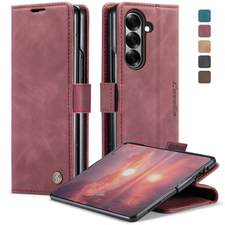 

For Samsung Galaxy Z Fold7 CaseMe 013 Multifunctional Horizontal Flip Leather Phone Case(Red)
