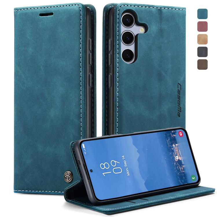 

For Samsung Galaxy S25 FE 5G CaseMe 013 Multifunctional Horizontal Flip Leather Phone Case(Blue)