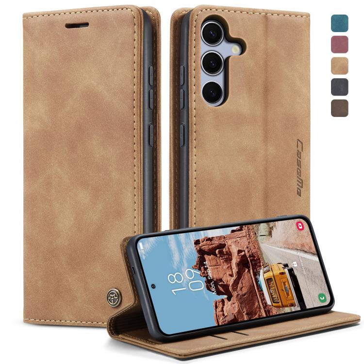 

For Samsung Galaxy S25 FE 5G CaseMe 013 Multifunctional Horizontal Flip Leather Phone Case(Brown)