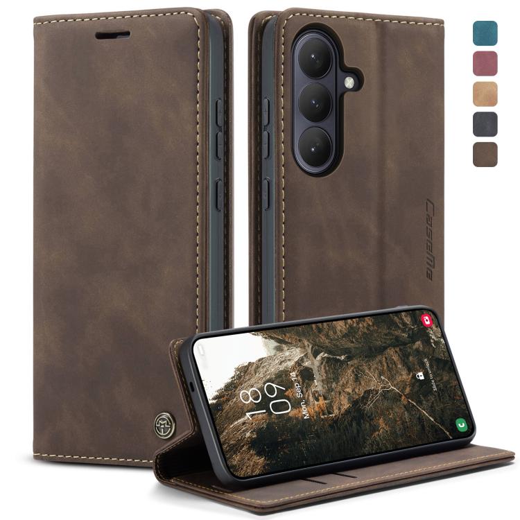 

For Samsung Galaxy S26 5G CaseMe 013 Multifunctional Horizontal Flip Leather Phone Case(Coffee)