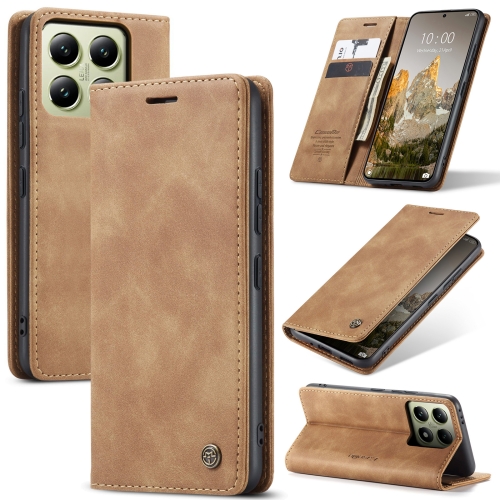 

For Xiaomi 14T CaseMe 013 Multifunctional Horizontal Flip Leather Phone Case(Brown)