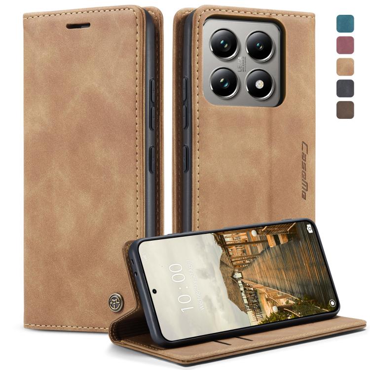 

For Xiaomi 14T Pro CaseMe 013 Multifunctional Horizontal Flip Leather Phone Case(Brown)
