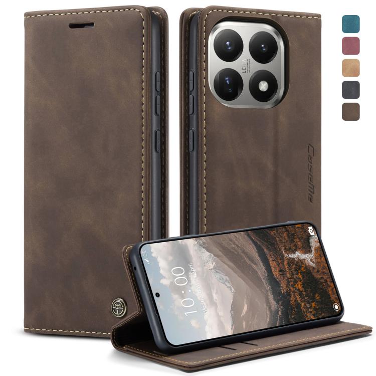 

For Xiaomi 15T CaseMe 013 Multifunctional Horizontal Flip Leather Phone Case(Coffee)