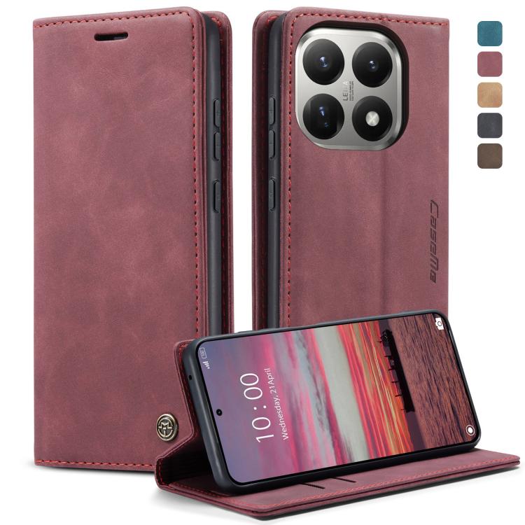

For Xiaomi 15T CaseMe 013 Multifunctional Horizontal Flip Leather Phone Case(Red)