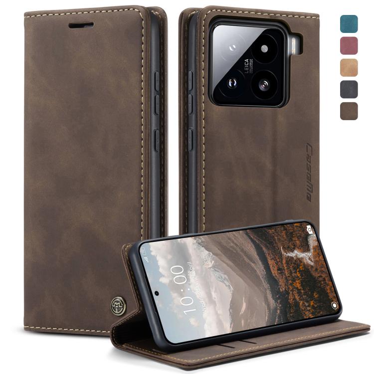 

For Xiaomi 15 CaseMe 013 Multifunctional Horizontal Flip Leather Phone Case(Coffee)
