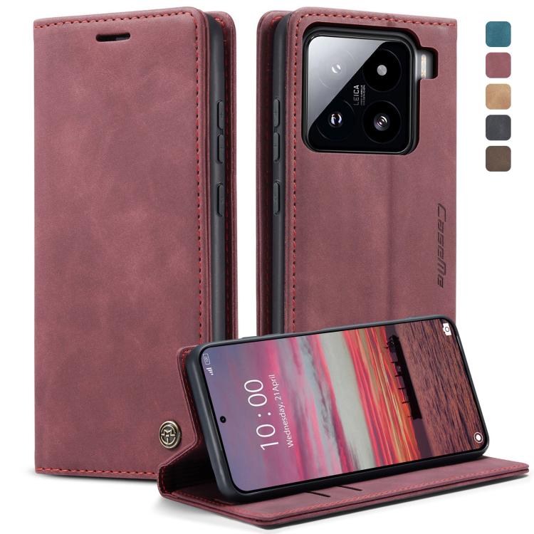 

For Xiaomi 15 CaseMe 013 Multifunctional Horizontal Flip Leather Phone Case(Red)