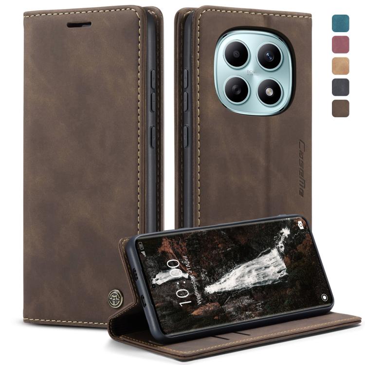 

For Redmi Note 15 4G / 5G Global 164mm CaseMe 013 Multifunctional Horizontal Flip Leather Phone Case(Coffee)