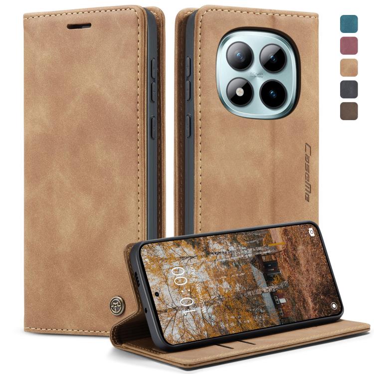 For Redmi Note 15 Pro+ 5G Global 163.3mm CaseMe 013 Multifunctional Horizontal Flip Leather Phone Case(Brown)