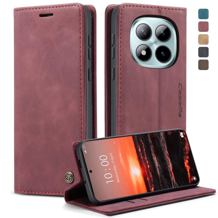 

For Redmi Note 15 Pro+ 5G Global 163.3mm CaseMe 013 Multifunctional Horizontal Flip Leather Phone Case(Red)