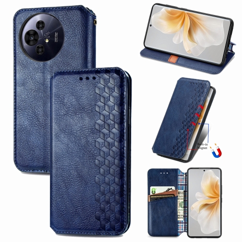 

For TCL 50 Pro NxtPaper Cubic Grid Pressed Magnetic Leather Phone Case(Blue)