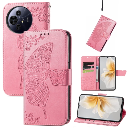 

For TCL 50 Pro NxtPaper Butterfly Love Flower Embossed Leather Phone Case(Pink)