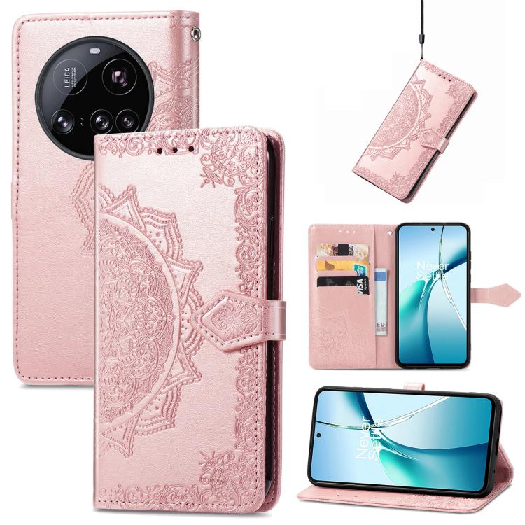 

For Xiaomi 15 Ultra Mandala Flower Embossed Leather Phone Case(Rose Gold)