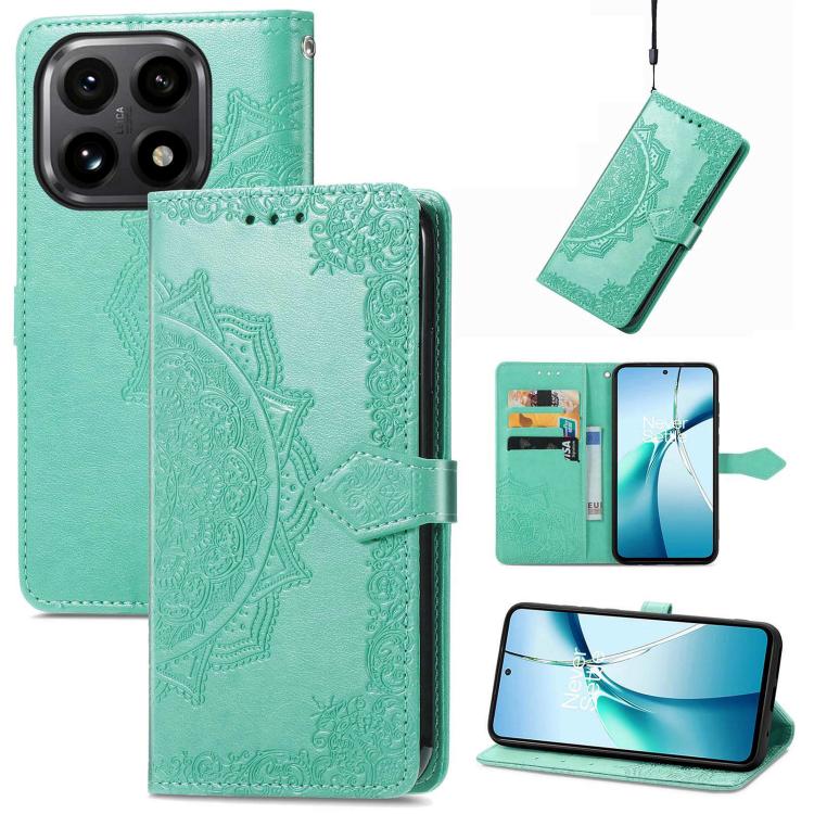 

For Xiaomi 15T Mandala Flower Embossed Leather Phone Case(Green)