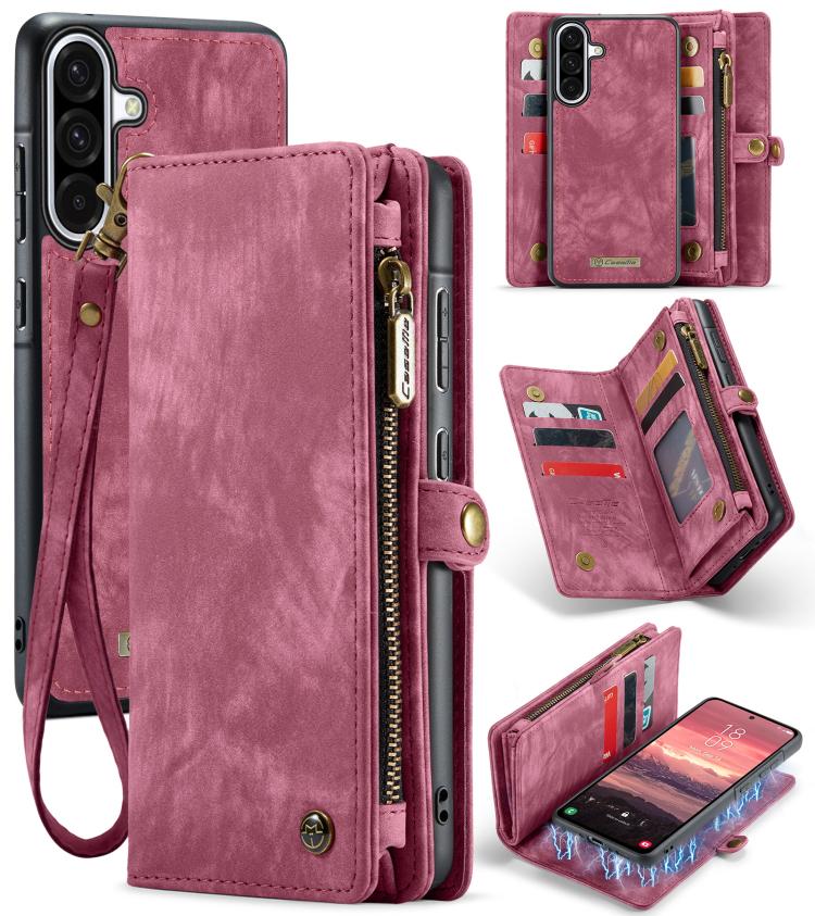 

For Samsung Galaxy A36 CaseMe 008 Detachable Multifunctional Leather Phone Case(Wine Red)