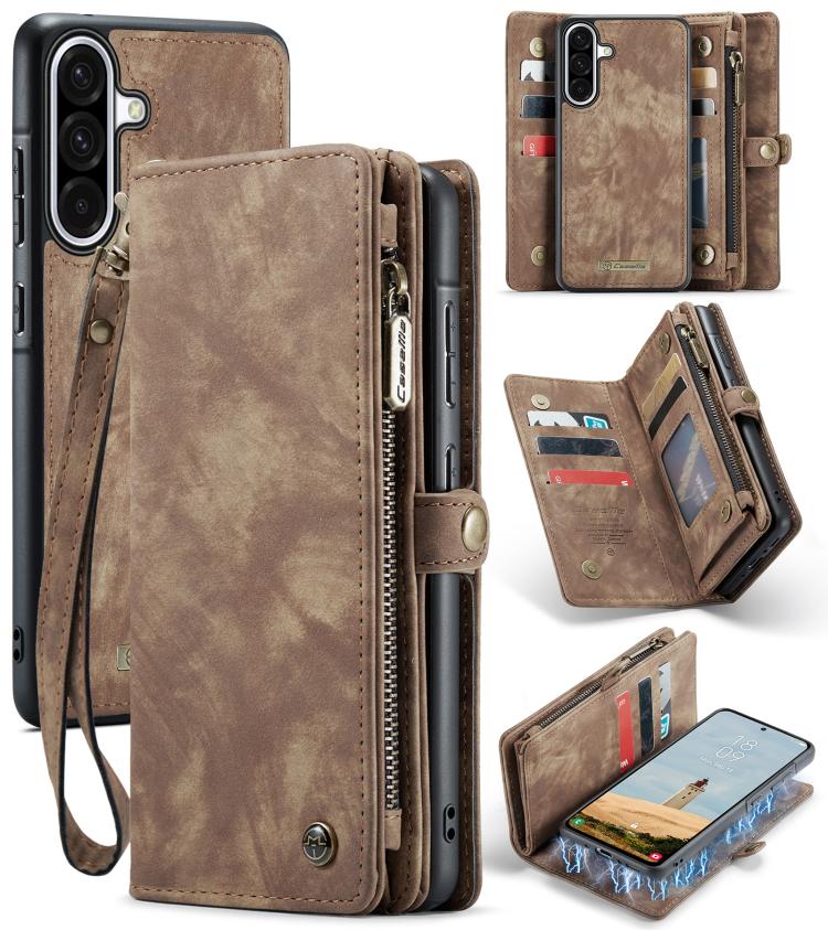 

For Samsung Galaxy A56 CaseMe 008 Detachable Multifunctional Leather Phone Case(Brown)