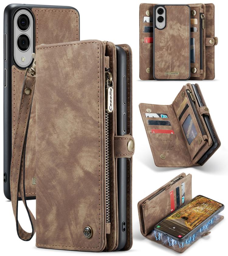 

For Samsung Galaxy S25 Edge 5G CaseMe 008 Detachable Multifunctional Leather Phone Case(Brown)