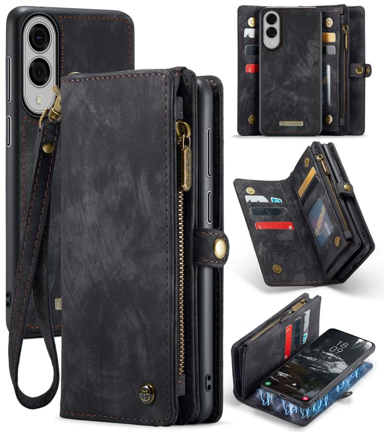 

For Samsung Galaxy S25 Edge 5G CaseMe 008 Detachable Multifunctional Leather Phone Case(Black)