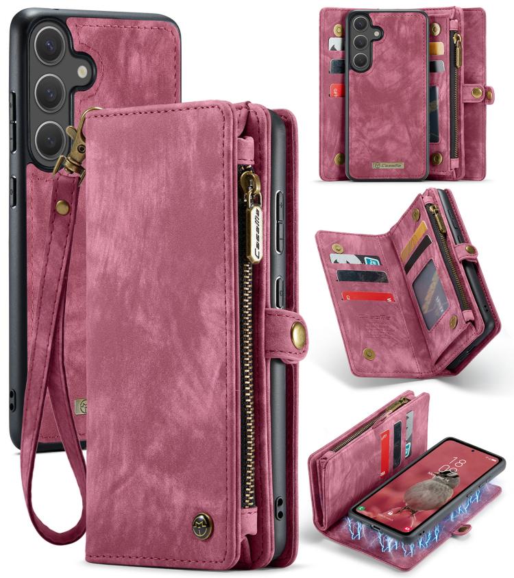 

For Samsung Galaxy S26 5G CaseMe 008 Detachable Multifunctional Leather Phone Case(Wine Red)