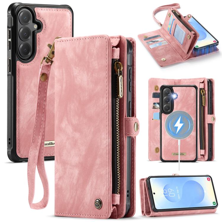 

For Samsung Galaxy S26 5G CaseMe 008 Detachable Multifunctional Leather Phone Case(Pink)