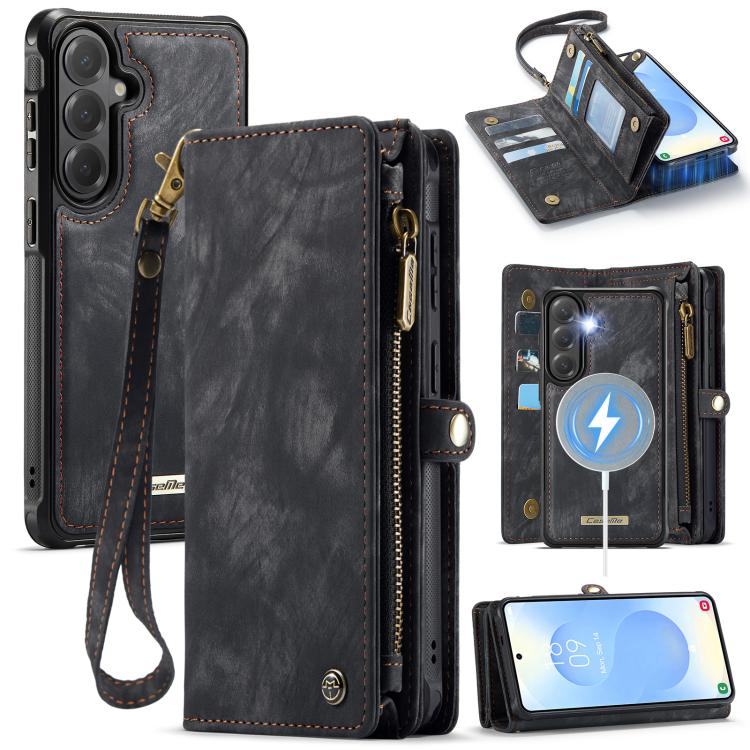 

For Samsung Galaxy S26 5G CaseMe 008 Detachable Multifunctional Leather Phone Case(Black)