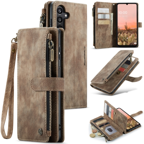 

For Samsung Galaxy A16 5G CaseMe C30 Card Slots Zipper Wallet Leather Phone Case(Brown)