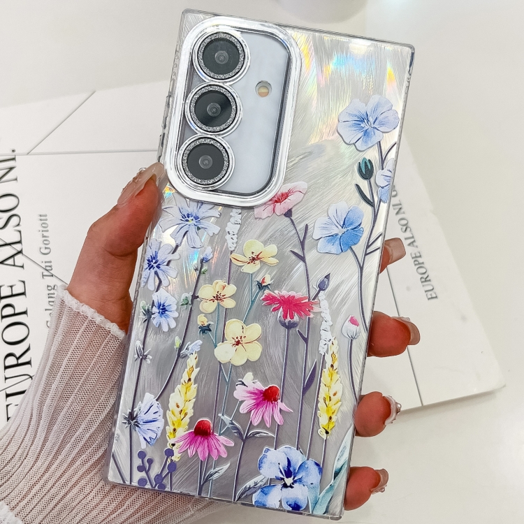 

For Samsung Galaxy S24 5G Electroplating Flowers Plants Texture TPU Phone Case(Wildflower FL2)