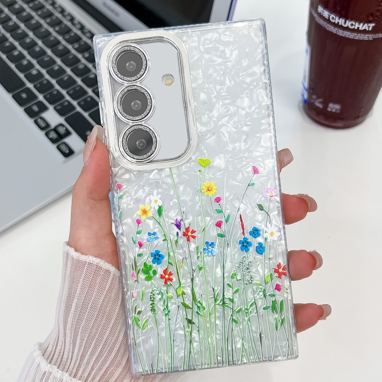 

For Samsung Galaxy S24 5G Electroplating Flower Texture TPU Phone Case(Little Wildflower SH3)