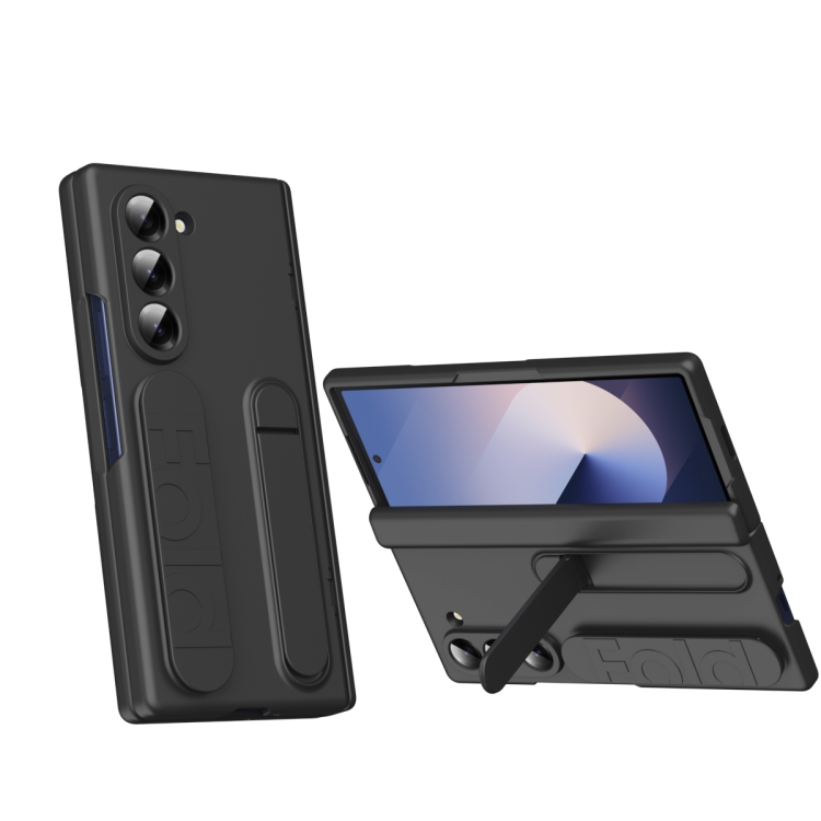 

For Samsung Galaxy Z Fold5 5G Bazher Shell Film Integrated Holder Shockproof Phone Case(Black)