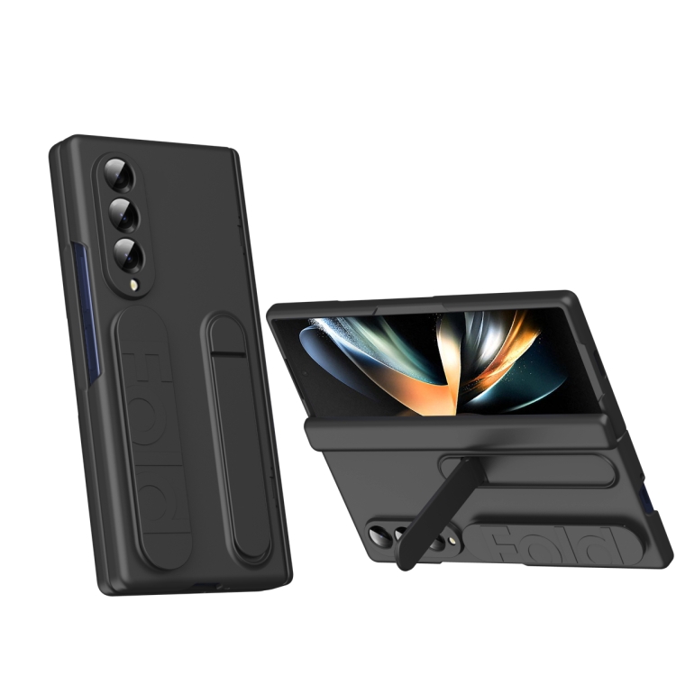 

For Samsung Galaxy Z Fold3 5G Bazher Shell Film Integrated Holder Shockproof Phone Case(Black)